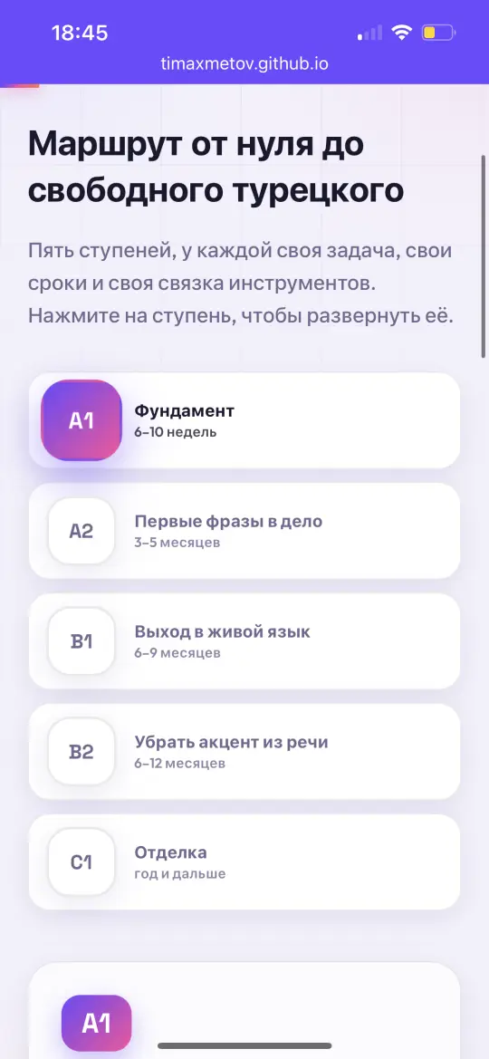 Маршрут от нуля до свободного турецкого