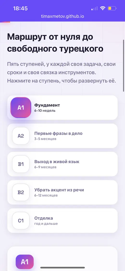 Маршрут от нуля до свободного турецкого